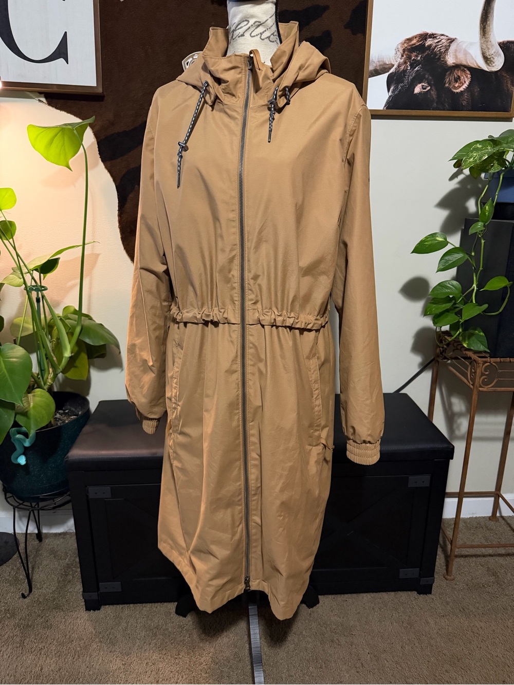 Columbia Women's Hooded Trench Coat - Camel/Tan